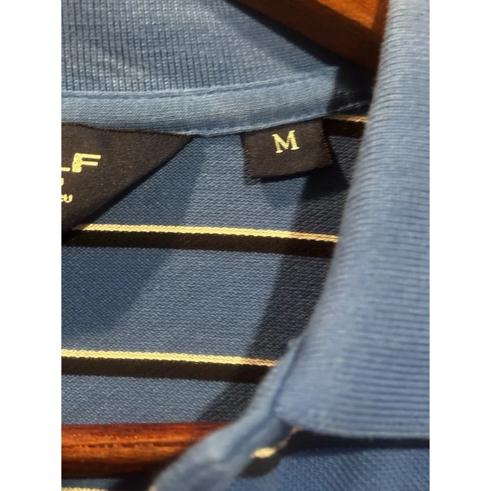 Ralph Lauren Polo Men's Med‎ Shoal Creek Golf Shirt Blue Striped Short Sleeve